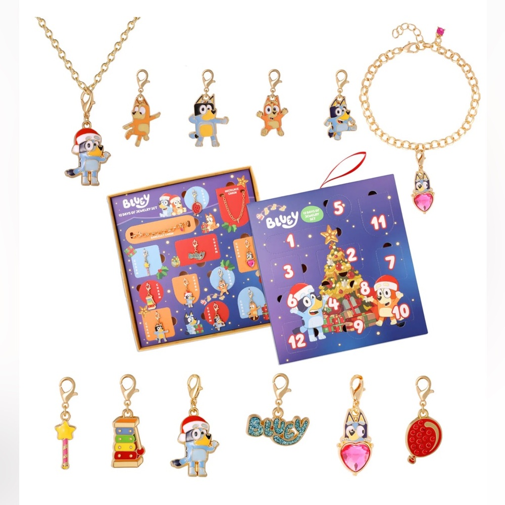Advent Calendar 12-Pience Jewelry Set with Necklace and Bracelet Chains